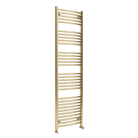 Toreno Heated Towel Rail – Brushed Brass – 500 x 1800mm – Curved Bars