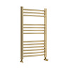 Toreno Heated Towel Rail – Brushed Brass – 500 x 800mm – Curved Bars