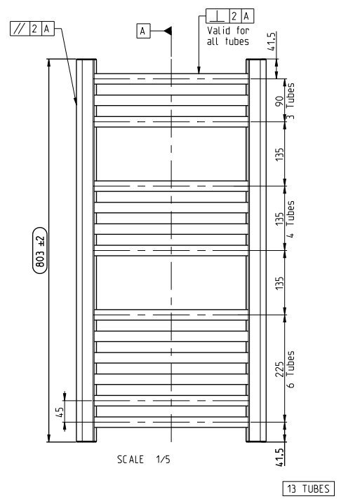 Toreno Heated Towel Rail – Brushed Brass – 500 x 800mm – Curved Bars