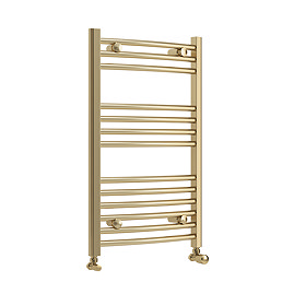 Toreno Heated Towel Rail – Brushed Brass – 500 x 800mm – Curved Bars