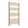 Toreno Heated Towel Rail - Brushed Brass - 600 x 1000mm - Curved Bars