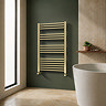 Toreno Heated Towel Rail - Brushed Brass - 600 x 1000mm - Straight Bars