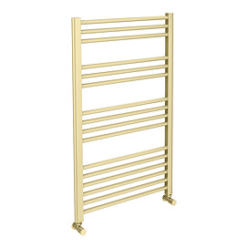 Toreno Heated Towel Rail - Brushed Brass - 600 x 1000mm - Straight Bars