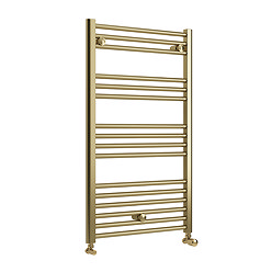Toreno Heated Towel Rail - Brushed Brass - 600 x 1000mm - Straight Bars