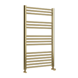 Toreno Heated Towel Rail - Brushed Brass - 600 x 1000mm - Straight Bars