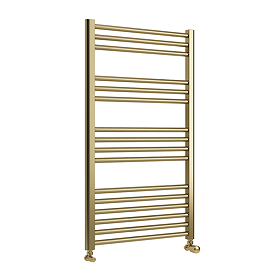 Toreno Heated Towel Rail - Brushed Brass - 600 x 1000mm - Straight Bars