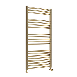 Toreno Heated Towel Rail – Brushed Brass – 600 x 1200mm – Curved Bars
