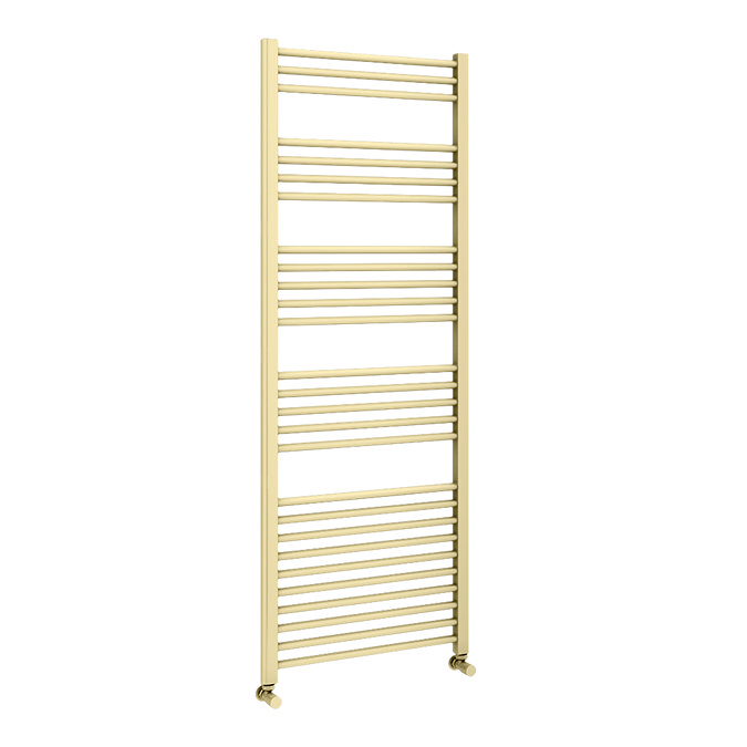 Toreno Heated Towel Rail – Brushed Brass – 600 x 1600mm – Straight Bars