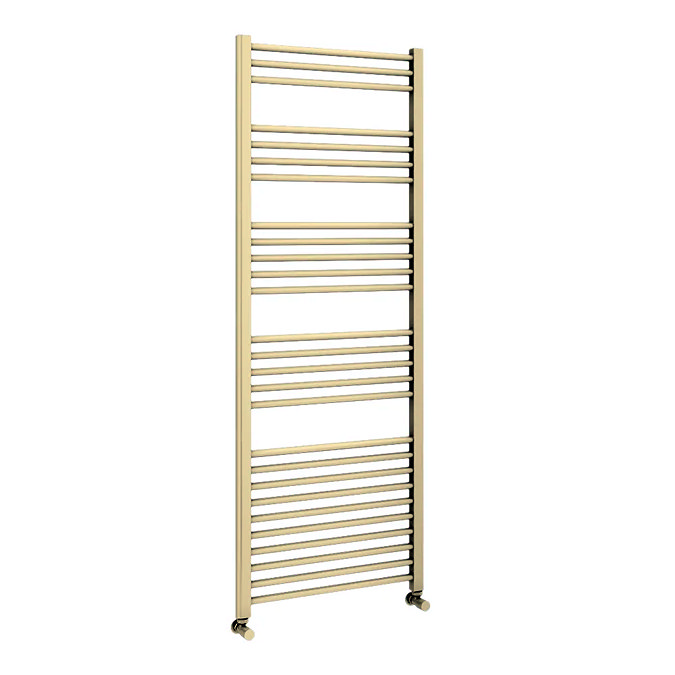 Toreno Heated Towel Rail – Brushed Brass – 600 x 1600mm – Straight Bars