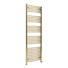 Toreno Heated Towel Rail – Brushed Brass – 600 x 1800mm – Curved Bars
