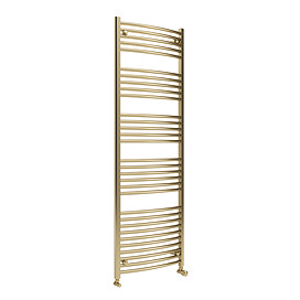 Toreno Heated Towel Rail – Brushed Brass – 600 x 1800mm – Curved Bars