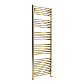 Toreno Heated Towel Rail – Brushed Brass – 600 x 1800mm – Curved Bars
