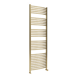 Toreno Heated Towel Rail – Brushed Brass – 600 x 1800mm – Curved Bars