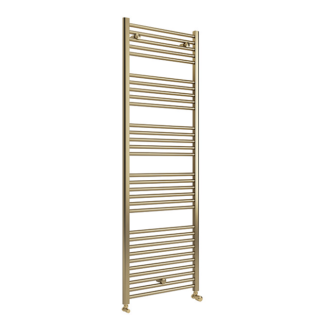 Toreno Heated Towel Rail – Brushed Brass – 600 x 1800mm – Straight Bars