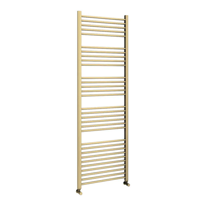 Toreno Heated Towel Rail – Brushed Brass – 600 x 1800mm – Straight Bars