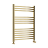 Toreno Heated Towel Rail - Brushed Brass - 600 x 800mm - Curved Bars