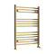 Toreno Heated Towel Rail - Brushed Brass - 600 x 800mm - Curved Bars