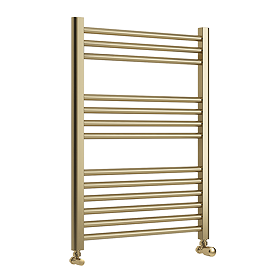 Toreno Heated Towel Rail – Brushed Brass – 600 x 800mm – Straight Bars
