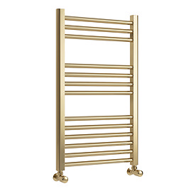 Toreno Heated Towel Rail – Brushed Brass – 500 x 800mm – Straight Bars