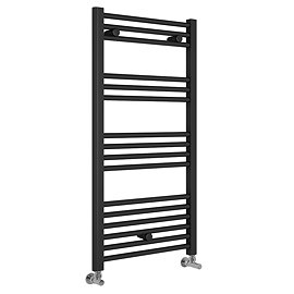 Toreno Heated Towel Rail - Matt Black - 600 x 1000mm - Straight Bars