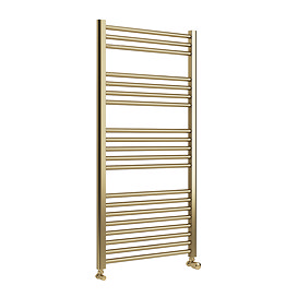 Toreno Heated Towel Rail – Brushed Brass – 600 x 1200mm – Straight Bars