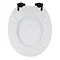 Toreno High Gloss White MDF Bottom Fixing Toilet Seat Matt Black Hinges  Feature Large Image