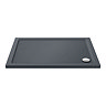 Toreno Matt Black 1200 x 900mm Sliding Door Shower Enclosure + Slate Effect Tray  Feature Large Imag