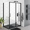 Toreno Matt Black 1200 x 900mm Sliding Door Shower Enclosure + Slate Effect Tray
