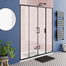 Toreno Matt Black 1400 x 1900 Double Sliding Shower Door