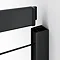 Toreno Matt Black 1400 x 900mm Double Sliding Door Shower Enclosure + Slate Effect Tray Profile Lar