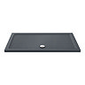 Toreno Matt Black 1400 x 900mm Double Sliding Door Shower Enclosure + Slate Effect Tray  Feature Lar