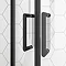 Toreno Matt Black 1400 x 900mm Double Sliding Door Shower Enclosure + Slate Effect Tray