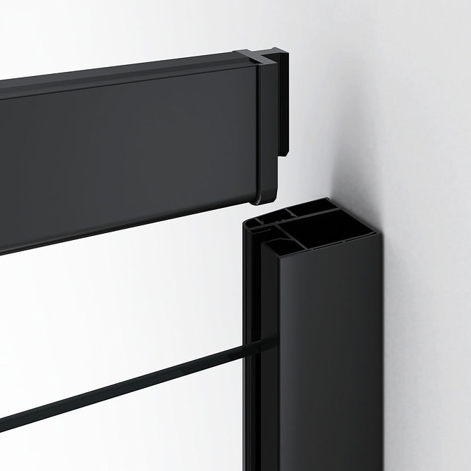 Toreno Matt Black 1700 x 1900 Double Sliding Shower Door