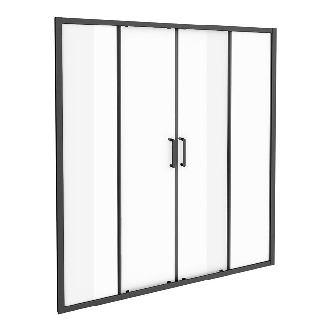 Toreno Matt Black 1700 x 1900 Double Sliding Shower Door