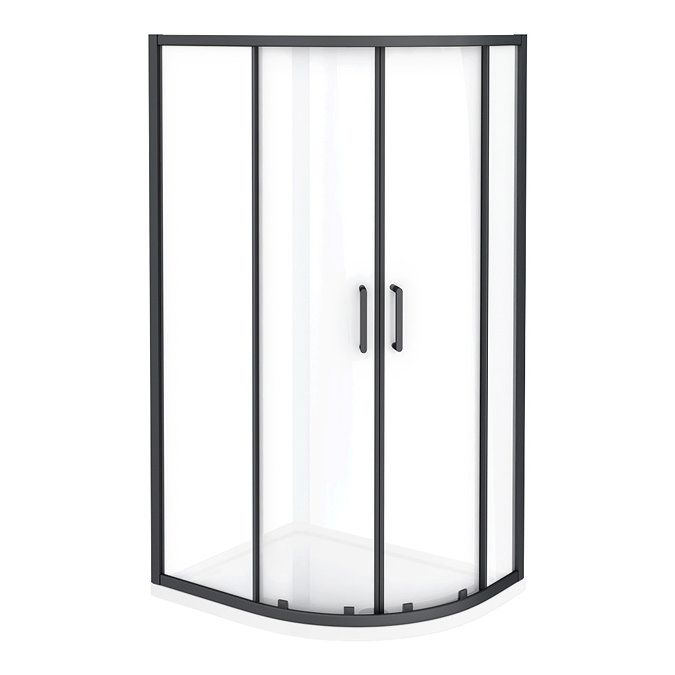 Toreno Matt Black 760 x 900mm Offset Quadrant Shower Enclosure without Tray