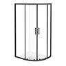 Toreno Matt Black 760 x 900mm Offset Quadrant Shower Enclosure without Tray