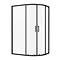 Toreno Matt Black 800 x 1000mm  Offset Quadrant Shower Enclosure without Tray