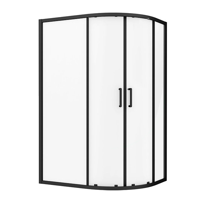 Toreno Matt Black 900 x 1200mm Offset Quadrant Shower Enclosure without Tray