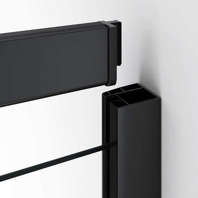 Toreno Matt Black 900 x 1200mm Offset Quadrant Shower Enclosure without Tray