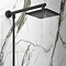 Toreno Modern Black Chrome Bath Shower Mixer Tap incl. Overhead Rainfall Shower Head