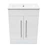 Toreno PVC Vanity Unit - 600mm Modern Gloss White - 100% Waterproof