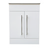 Toreno PVC Vanity Unit - 600mm Modern Gloss White - 100% Waterproof