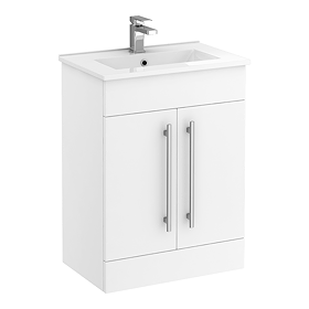 Toreno PVC Vanity Unit - 600mm Modern Gloss White - 100% Waterproof