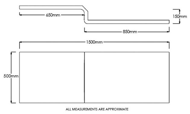 1500mm Bath - Right Hand Option