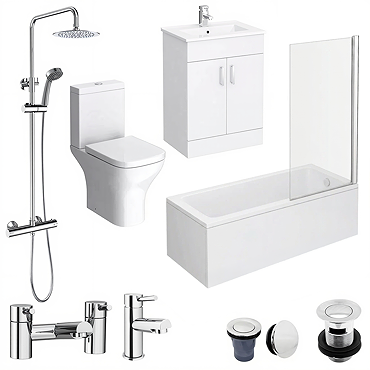 Toreno Round Single Ended Bath Complete Bathroom Package
