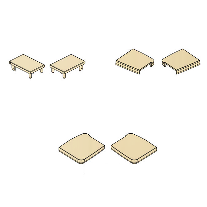 Monza Shower Cubicle Top Cover Cap Kit - Brushed Brass