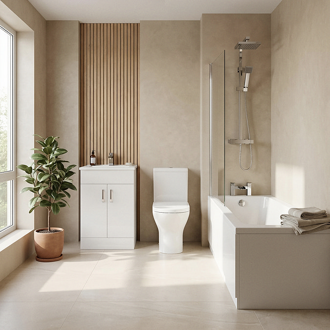 Toreno Square Single Ended Bath Complete Bathroom Package