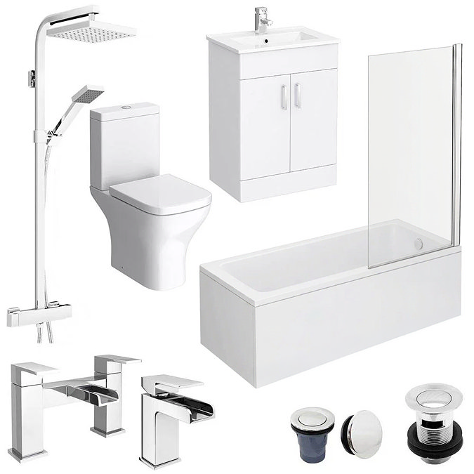 Toreno Square Single Ended Bath Complete Bathroom Package