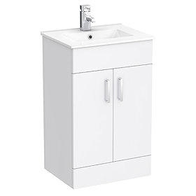 Toreno White 500mm Vanity Unit (Flat Packed) Large Image