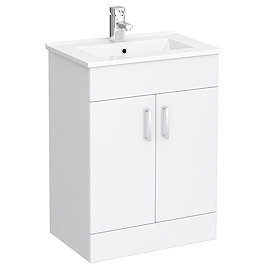 Toreno White 620mm Vanity Unit (Flat Packed) Large Image